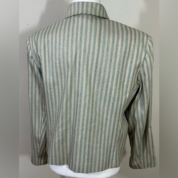 Brownstone Studio. Sz med linen blazer Vintage or top with shoulder pads. Lined - Picture 4 of 13